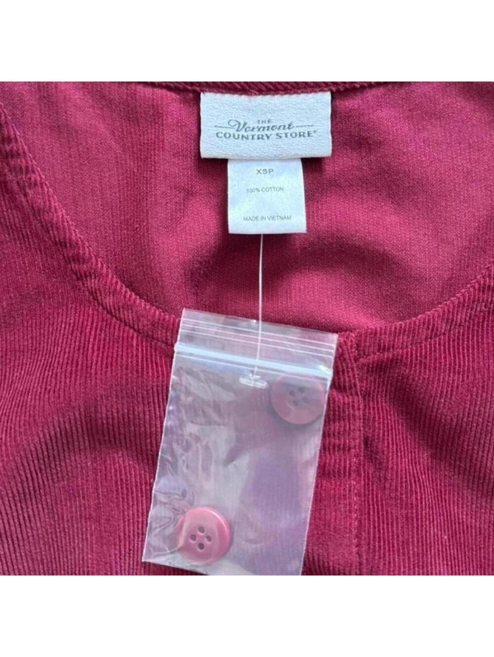 NWT Vermont Country Store Burgundy Corduroy Jumper size XS - Picture 4 of 8